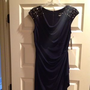 Cocktail Dress. Size 6. Navy. Fine Quality. New